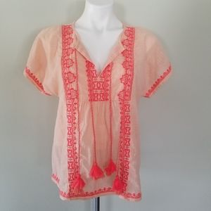 Vineyard Vines Tassel Short Sleeve Top Medium